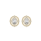 2 ctw Oval and Round LGD Double Halo Stud Earrings
