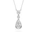 2 ¼ ctw Pear and Round LGD Bezel Set Three Stone Pendant – 16–18 inches