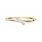 2 ¼ ctw Pear and Round LGD Bypass Bangle Bracelet  - 7.25 Inches