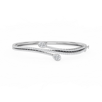 2 ¼ ctw Pear and Round LGD Bypass Bangle Bracelet  - 7.25 Inches