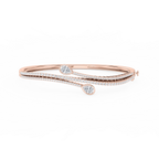 2 ¼ ctw Pear and Round LGD Bypass Bangle Bracelet  - 7.25 Inches