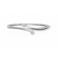 2 ¼ ctw Pear and Round LGD Bypass Bangle Bracelet  - 7.25 Inches