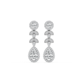 1 ¾ ctw Pear and Round LGD Chain Drop Earrings