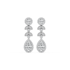 1 ¾ ctw Pear and Round LGD Chain Drop Earrings
