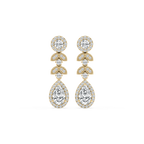 1 ¾ ctw Pear and Round LGD Chain Drop Earrings
