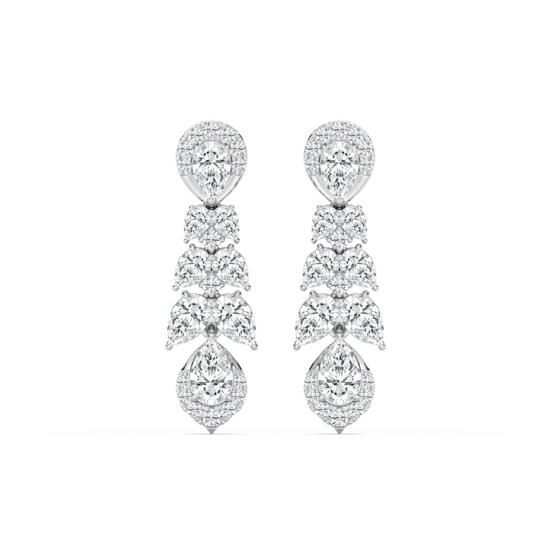 2 ½ ctw Pear and Round LGD Drop Earrings