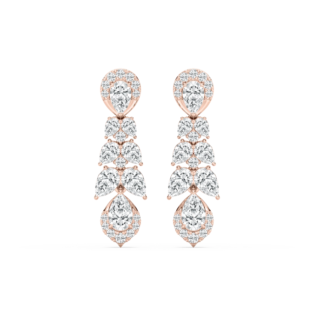 2 ½ ctw Pear and Round LGD Drop Earrings