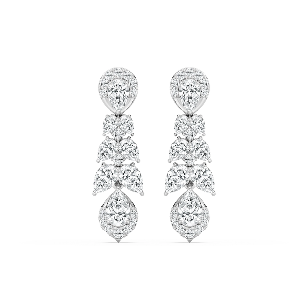 2 ½ ctw Pear and Round LGD Drop Earrings