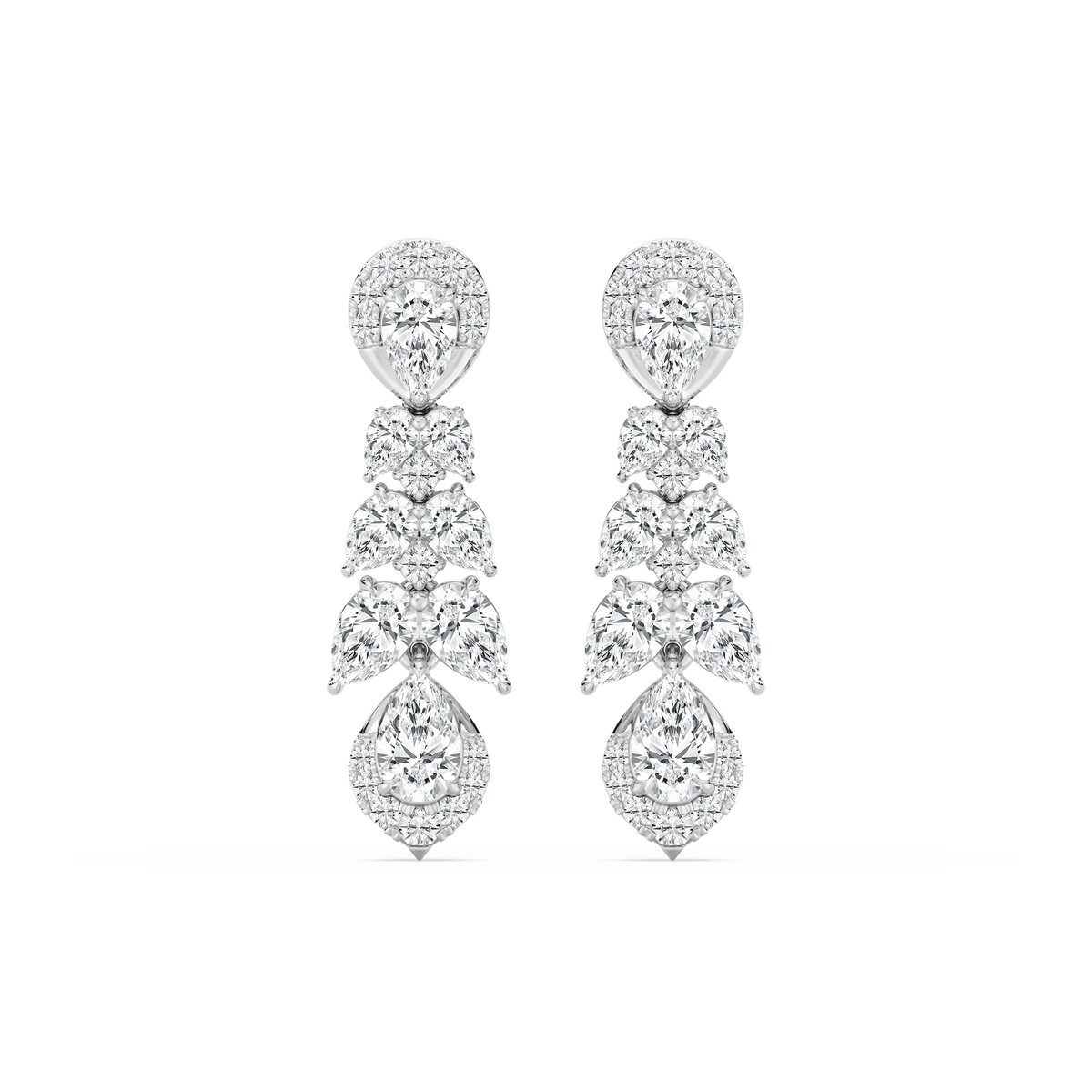 2 ½ ctw Pear and Round LGD Drop Earrings
