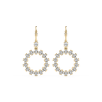 2 ctw Round and Baguette LGD Circle Drop Earrings - 18K Yellow Gold