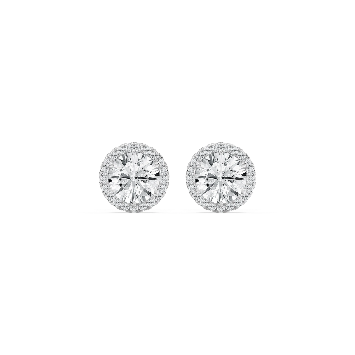 2 ⅓ ctw Round LGD Halo Stud Earrings - Platinum