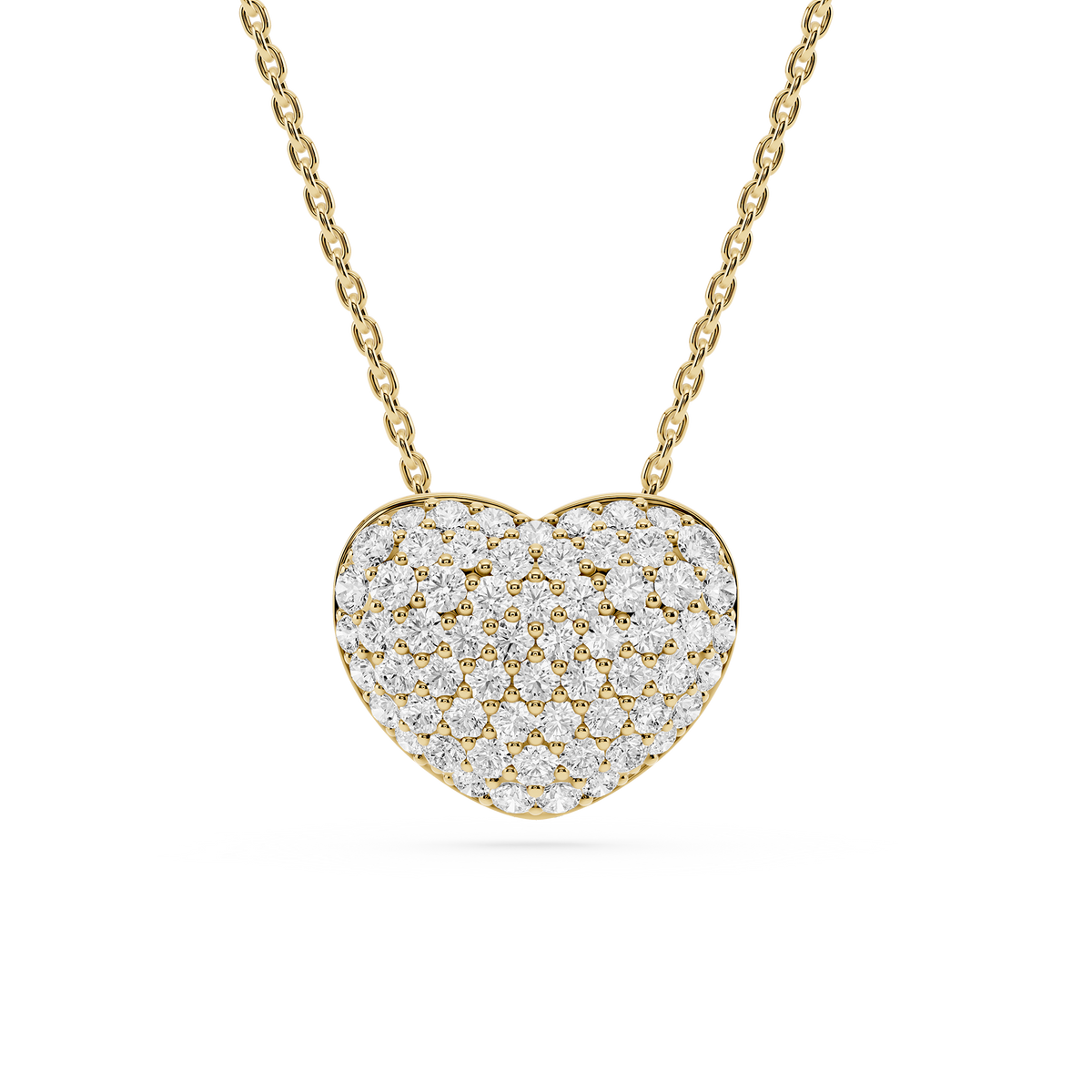 2 ⅖ ctw Round LGD Pave Heart Pendant - 18 inches