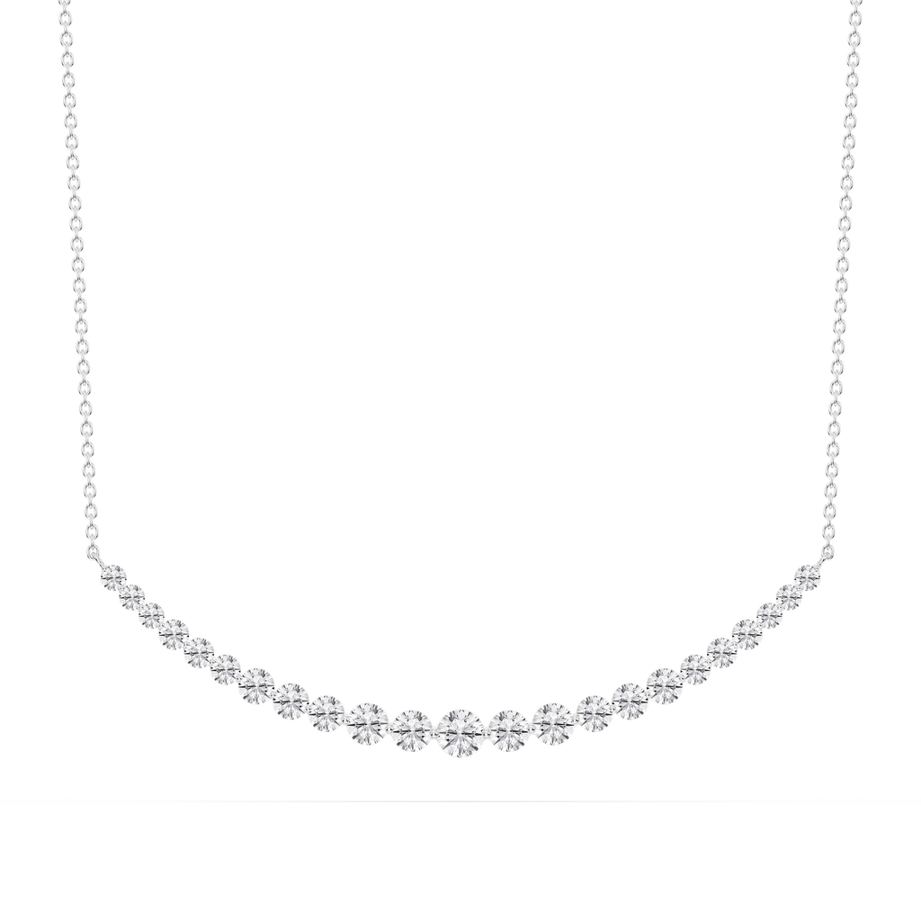 2 ctw Round LGD Shared Prong Smile Necklace - 16 to 18 Inches
