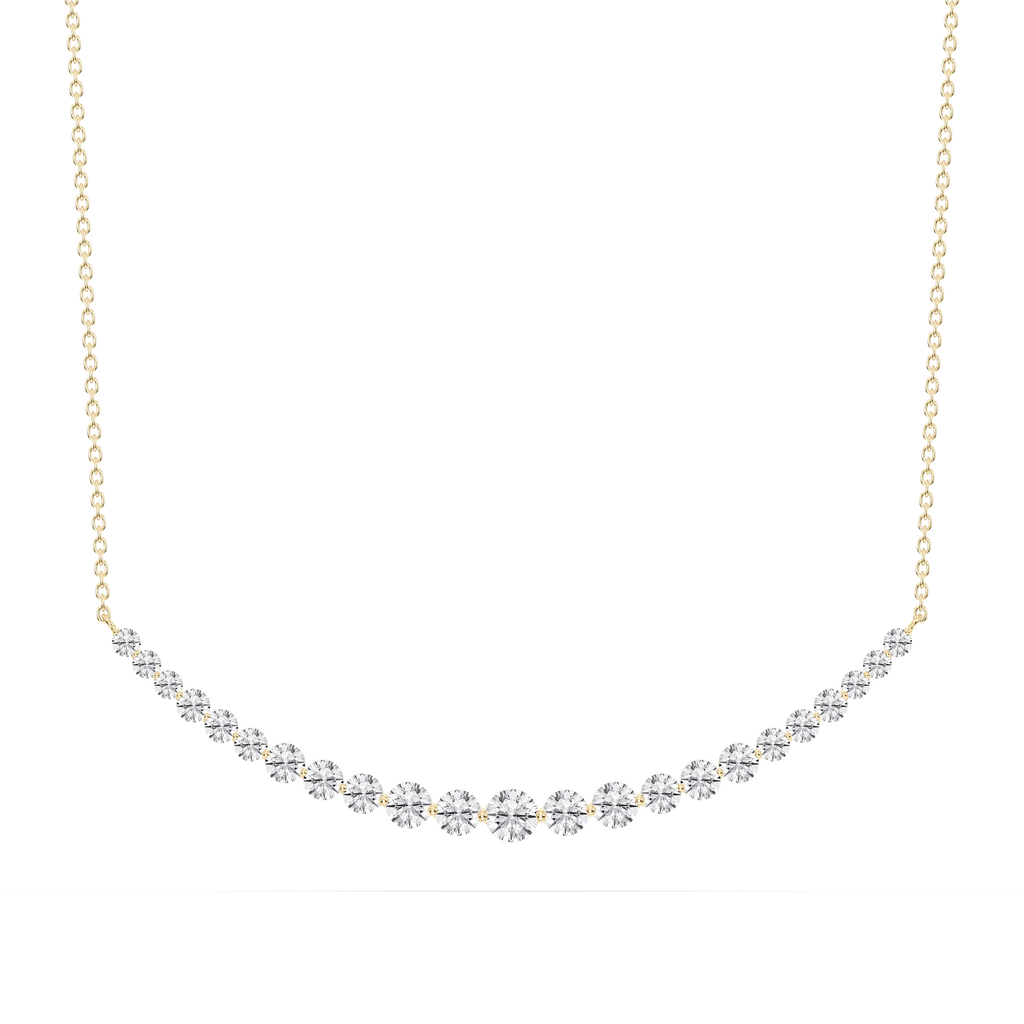 2 ctw Round LGD Shared Prong Smile Necklace - 16 to 18 Inches