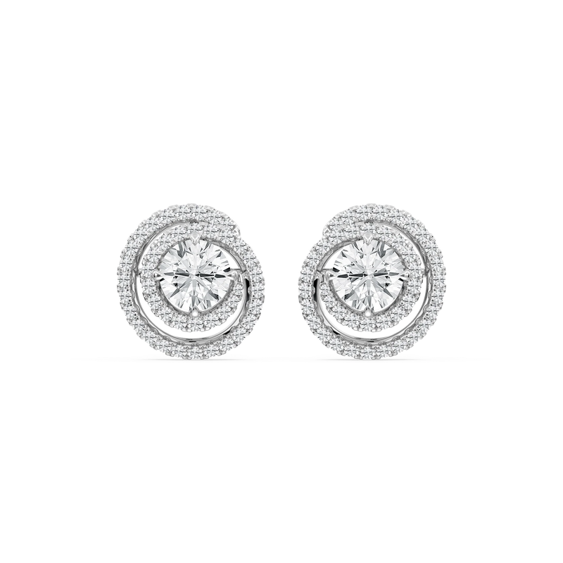 2 ⅞ ctw Round LGD Swirl Stud Earrings