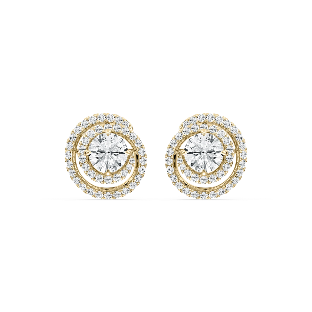 2 ⅞ ctw Round LGD Swirl Stud Earrings