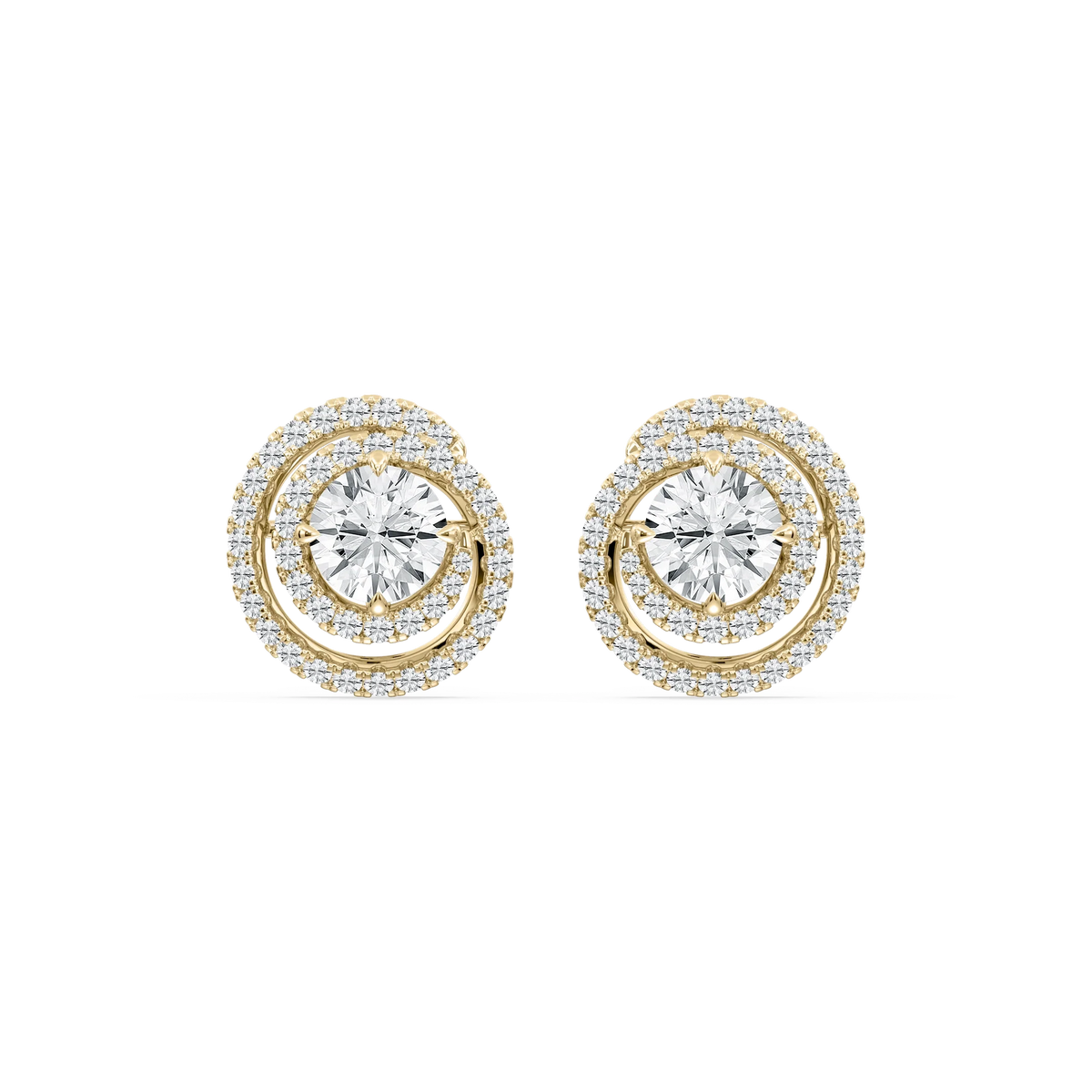 2 ⅞ ctw Round LGD Swirl Stud Earrings
