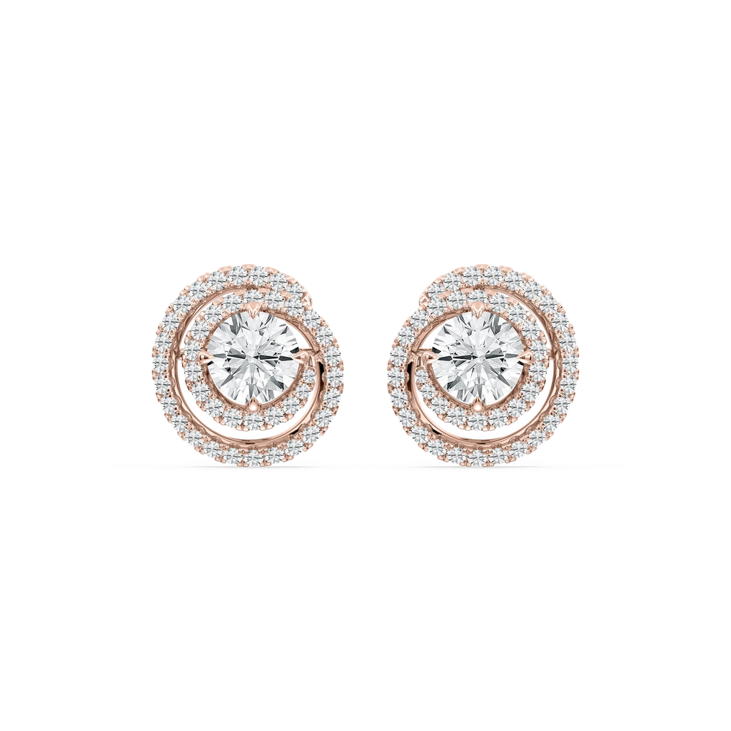 2 ⅞ ctw Round LGD Swirl Stud Earrings