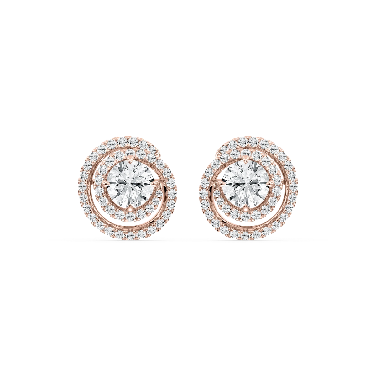 2 ⅞ ctw Round LGD Swirl Stud Earrings