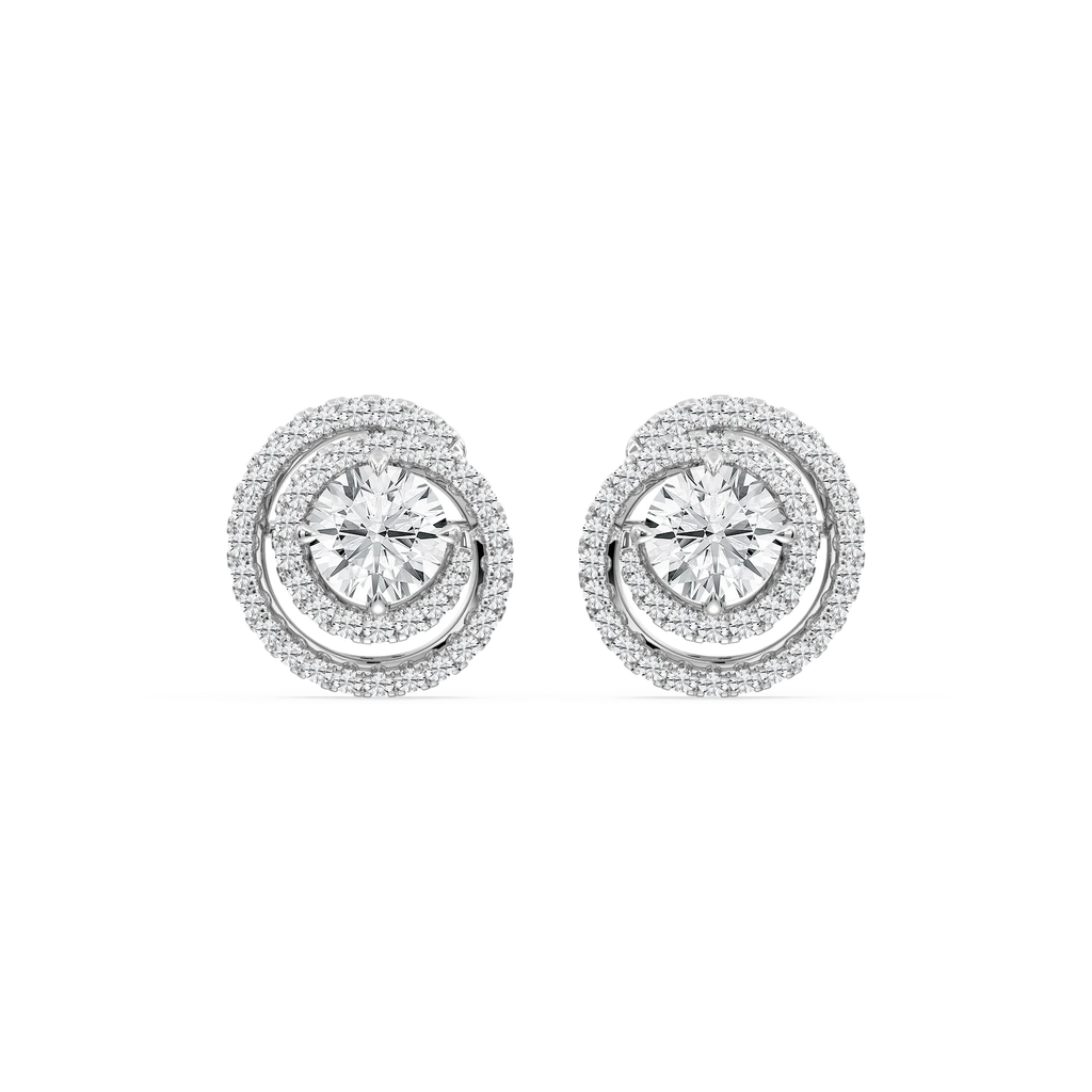 2 ⅞ ctw Round LGD Swirl Stud Earrings