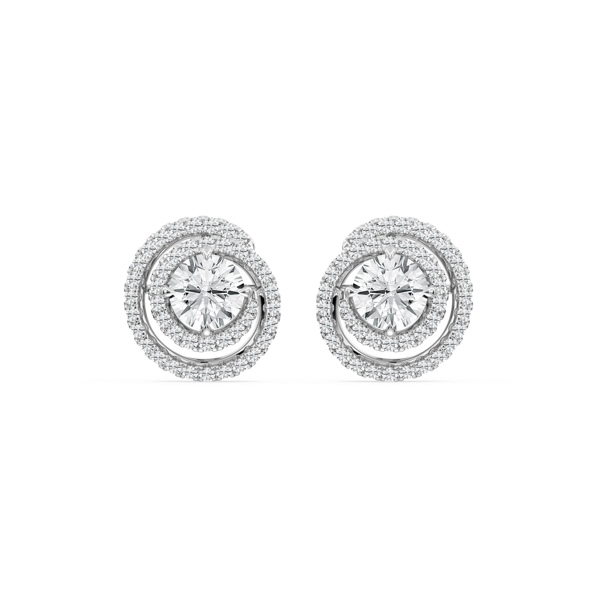 2 ⅞ ctw Round LGD Swirl Stud Earrings