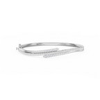 2 ctw Round LGD Three Row Bypass Bangle Bracelet  - 7.25 Inches