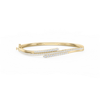 2 ctw Round LGD Three Row Bypass Bangle Bracelet  - 7.25 Inches