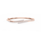 2 ctw Round LGD Three Row Bypass Bangle Bracelet  - 7.25 Inches