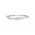 2 ctw Round LGD Three Row Bypass Bangle Bracelet  - 7.25 Inches