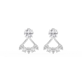 2 ctw Round LGD Studs with Multi-Stone Jacket Set - 14K White Gold