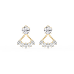 2 ctw Round LGD Studs with Multi-Stone Jacket Set - 14K Yellow Gold