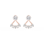 2 ctw Round LGD Studs with Multi-Stone Jacket Set - 14K Rose Gold