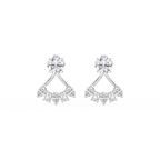 2 ctw Round LGD Studs with Multi-Stone Jacket Set - Platinum