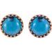 Round Cabochon Crown Earrings