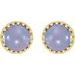 Round Cabochon Crown Earrings