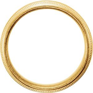 Milgrain Grooved Comfort-Fit Half Round Band