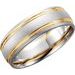Grooved Comfort-Fit Half Round Band with Bead Blast Finish