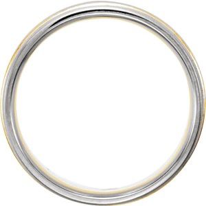 Grooved Comfort-Fit Half Round Band with Bead Blast Finish