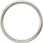 Grooved Comfort-Fit Half Round Band with Bead Blast Finish