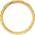 Milgrain Edge Diagonal Grooved Comfort-Fit Band
