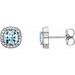 Cushion 4-Prong Halo-Style Earrings