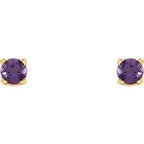 Round 4-Prong Lightweight Stud Earrings