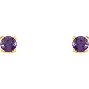 Round 4-Prong Lightweight Stud Earrings