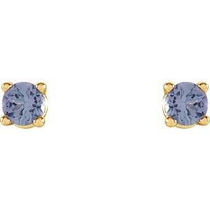 Round 4-Prong Lightweight Stud Earrings