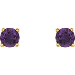 Round 4-Prong Lightweight Stud Earrings