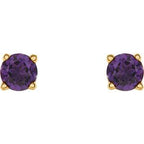 Round 4-Prong Lightweight Stud Earrings
