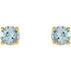 Round 4-Prong Lightweight Stud Earrings