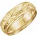 Milgrain Edge Geometric Faceted Comfort-Fit Half Round Band with Satin Finish