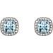 Cushion 4-Prong Halo-Style Earrings