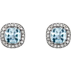 Cushion 4-Prong Halo-Style Earrings